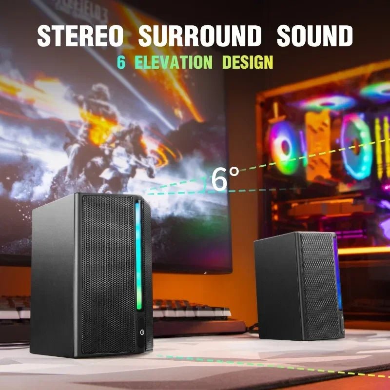 A20 Portable 2.0 RGB Speaker PC Computer Desktop Speaker Audio Gaming Speakers For PC - Chic Cart
