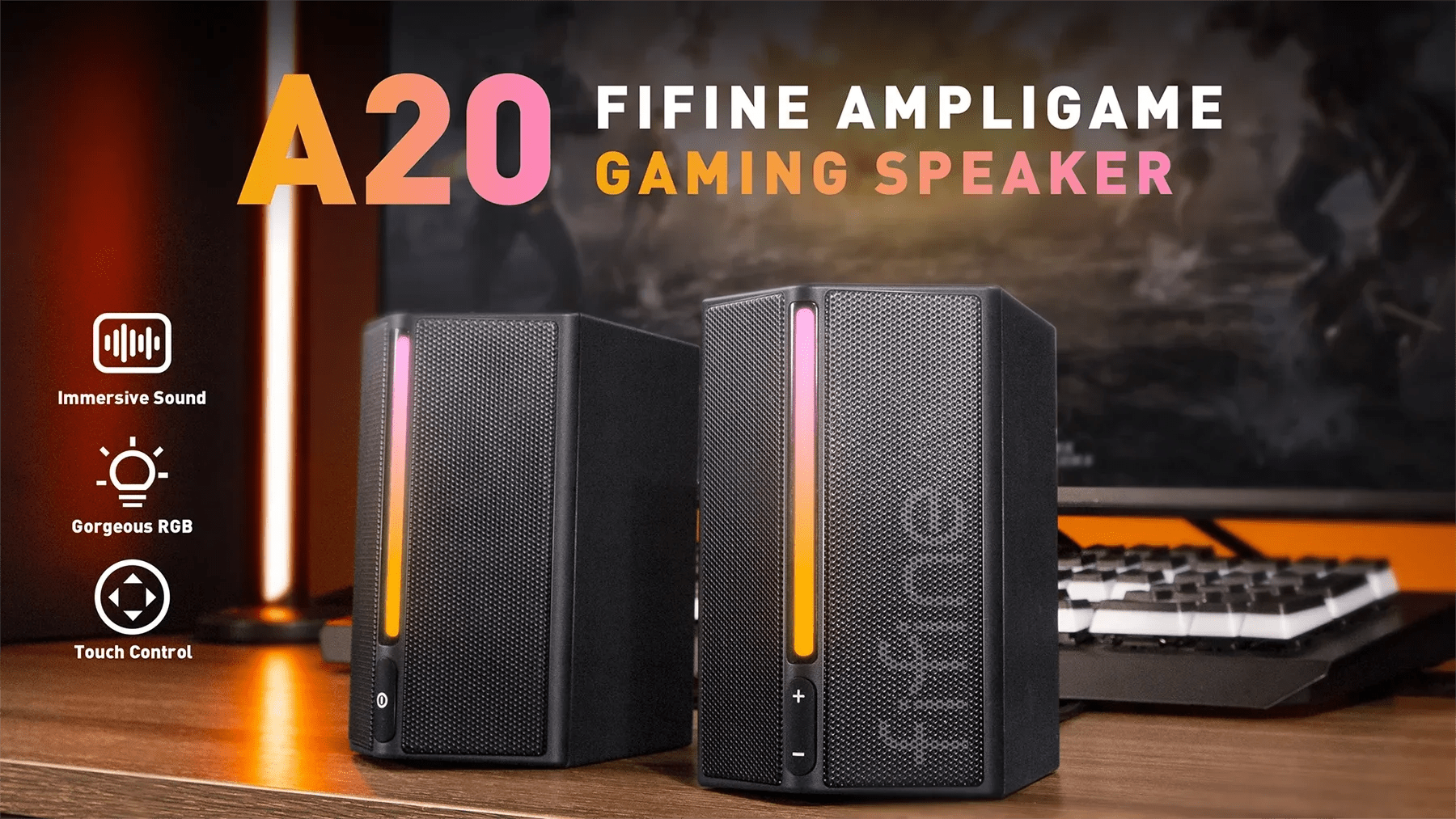 A20 Portable 2.0 RGB Speaker PC Computer Desktop Speaker Audio Gaming Speakers For PC - Chic Cart