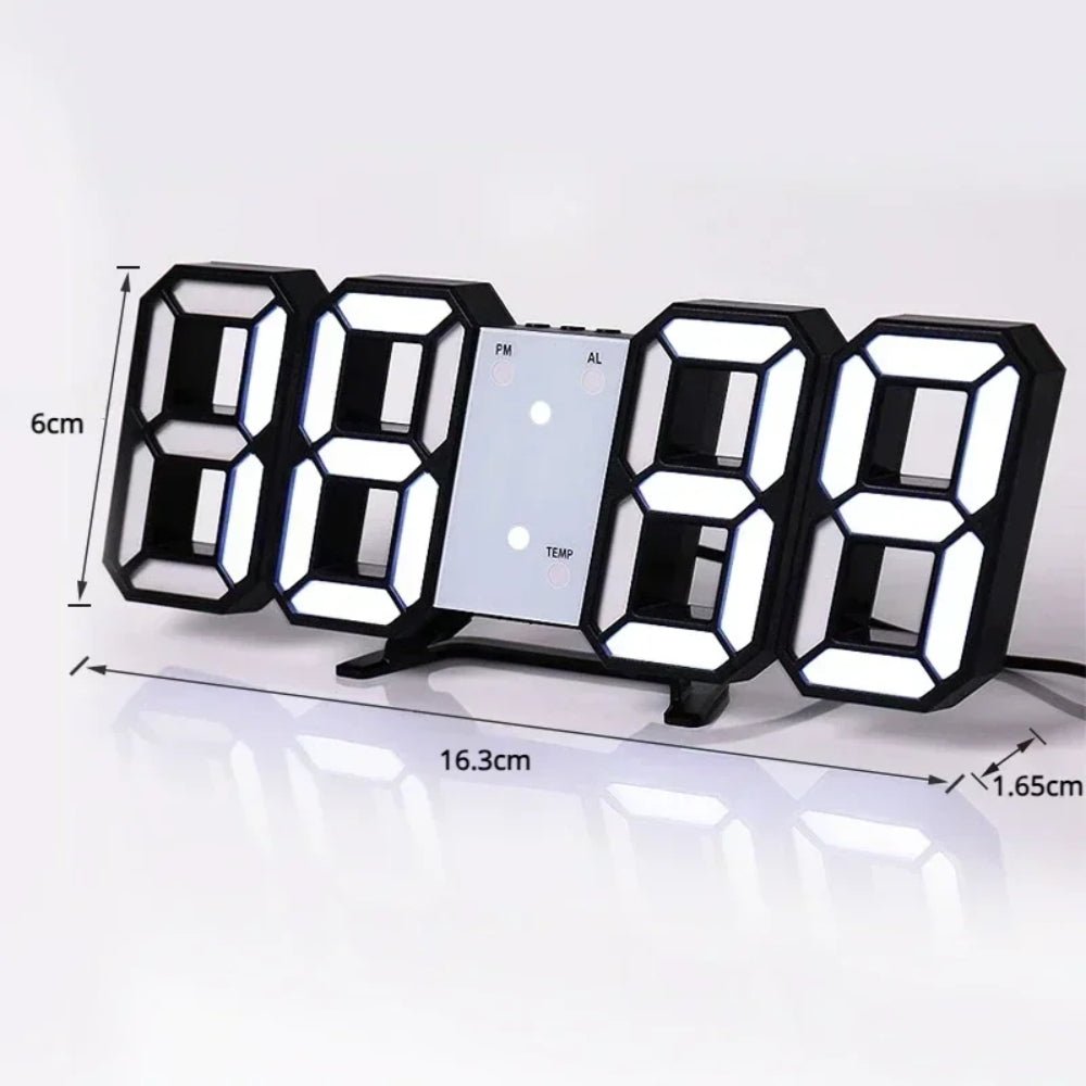 Adjustable 3D LED Digital Wall Clock - Chic Cart