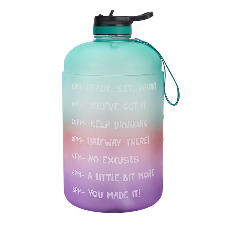 QuiFit Gallon Water Bottle with Straw Clear Plastic Drinking Bottles
