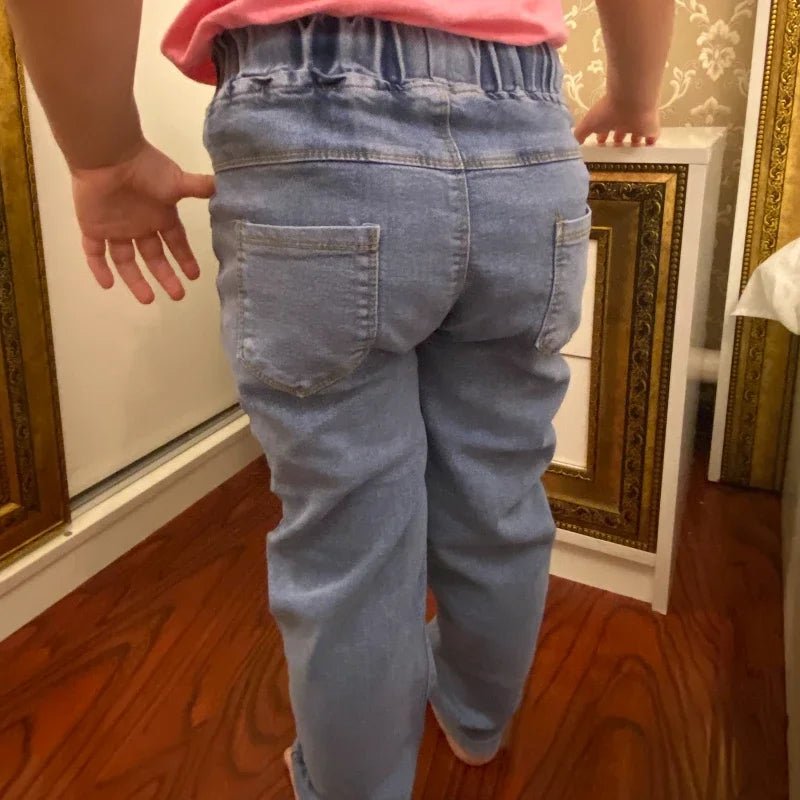 Kids Baby Girls Casual Clothes Jeans Pink Bow Trousers Toddler Infant Denim Clothing Pants Children Bottoms 1 2 3 4 5 6 Years - Chic Cart
