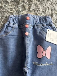 Kids Baby Girls Casual Clothes Jeans Pink Bow Trousers Toddler Infant Denim Clothing Pants Children Bottoms 1 2 3 4 5 6 Years - Chic Cart
