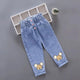 Kids Baby Girls Casual Clothes Jeans Pink Bow Trousers Toddler Infant Denim Clothing Pants Children Bottoms 1 2 3 4 5 6 Years - Chic Cart