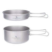 Boundless Voyage Titanium Pot Pan Set with Folding Handles Camping Cookware Hiking Outdoor Tableware - Chic Cart