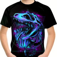 Children's Clothing Boys Tshirt Short Sleeve Child T-Shirt 3D Dinosaur Print Casual Kids Summer Clothes Girls Clothes Tops Tee - Chic Cart