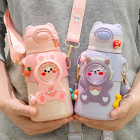 GIANXI Children Thermos Mug Stainless Steel Leak - Proof Vacuum Flask With Straw Cartoon Thermal Water Bottle Thermocup Drinkware - Chic Cart