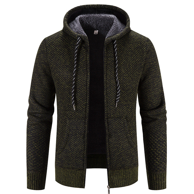 Winter Coat Zipper Closure Solid Color Long Sleeves Drawstring With Hat Keep Warm