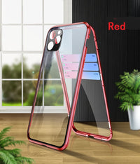 Double-sided glass magnetic phone case lens full-package