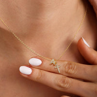 European And American Zircon Inlaid 26 Letter Necklace With Diamonds