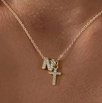 European And American Zircon Inlaid 26 Letter Necklace With Diamonds