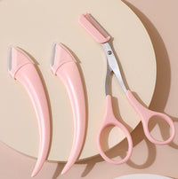 Eyebrow Trimming Knife With Comb Curved Moon Small Beauty Supplies