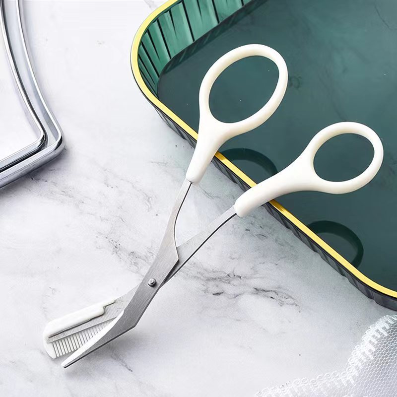 Eyebrow Trimming Knife With Comb Curved Moon Small Beauty Supplies