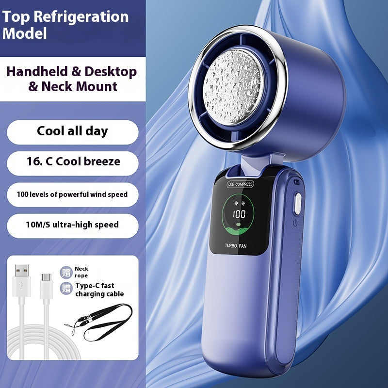 High-Speed Handheld Electric Fan Speed Adjustable Folding Mini Fan