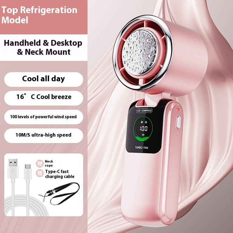 High-Speed Handheld Electric Fan Speed Adjustable Folding Mini Fan