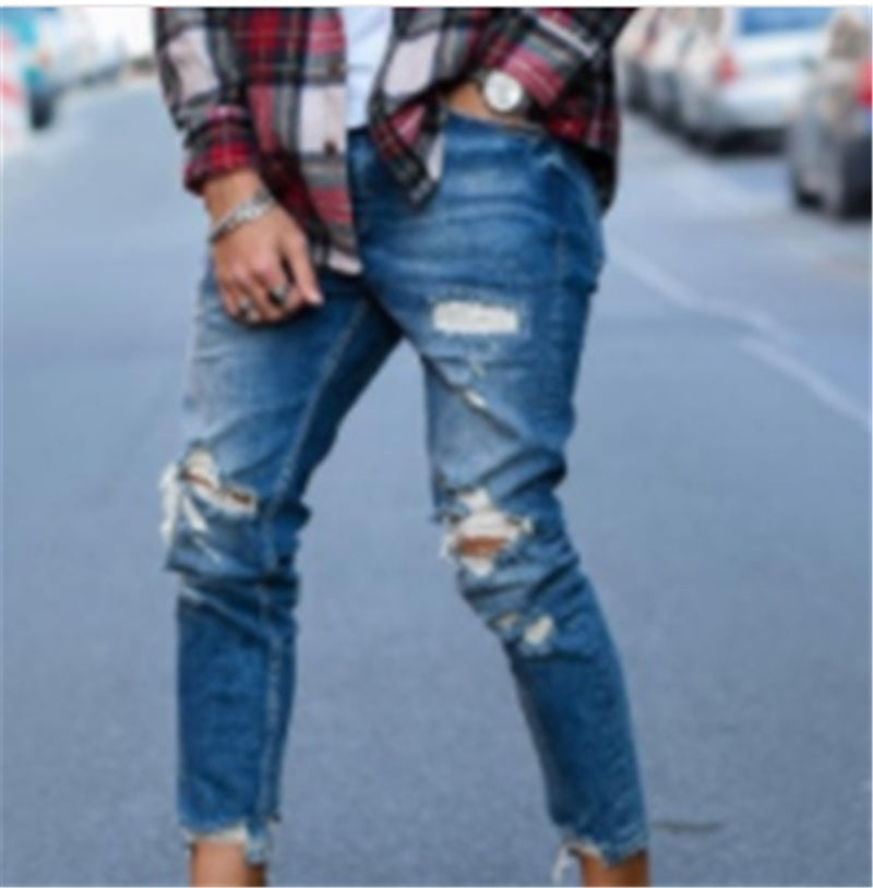 Hole men"s jeans