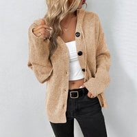 Ins Single-breasted Hooded Sweater Women's Solid Color Cardigan Coat Clothing