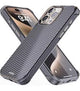 Luxury 3D Carbon Fiber Textured Plating Leather Phone Case For iPhone 16 15 14 13 Pro Max Plus Alloy Metal Lens Shockproof Cover - Chic Cart 