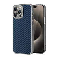 Luxury 3D Carbon Fiber Textured Plating Leather Phone Case For iPhone 16 15 14 13 Pro Max Plus Alloy Metal Lens Shockproof Cover - Chic Cart 
