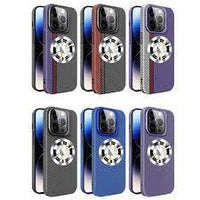Luxury 3D Carbon Fiber Textured Plating Leather Phone Case For iPhone 16 15 14 13 Pro Max Plus Alloy Metal Lens Shockproof Cover - Chic Cart 