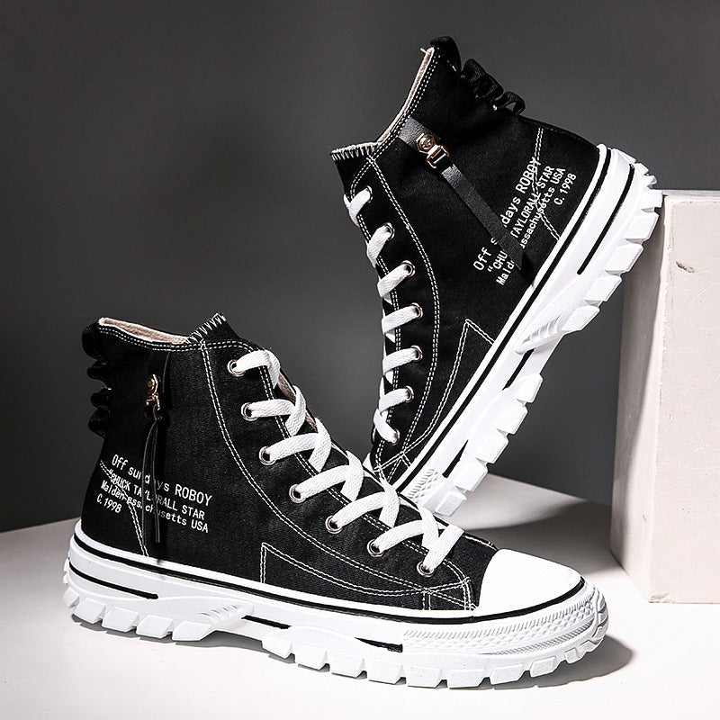 Man Canvas Shoes, Breathable Thick Sole,
