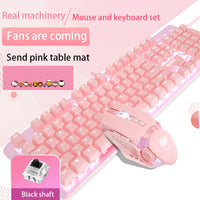 Mechanical Keyboard And Mouse Set Girls.