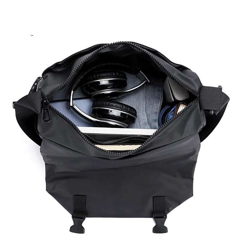 Men Motorcycle Cycling Messenger Bags Waterproof Big Crossbody Shoulder Bag Personalized Hip Hop Street Travel Cross Bag Male - Chic Cart