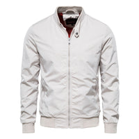 Men's Zip-up Jacket With Pockets Casual Solid Stand Collar Long Sleeve Top Outwear Clothing