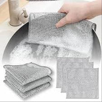 Metal Steel Wire Rags Cloth Kitchen Pot Pan Dishwashing Double - sided Dishcloth Home Mesh Cleaning Cloths Towels Scrubber Rag