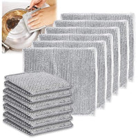 Metal Steel Wire Rags Cloth Kitchen Pot Pan Dishwashing Double - sided Dishcloth Home Mesh Cleaning Cloths Towels Scrubber Rag