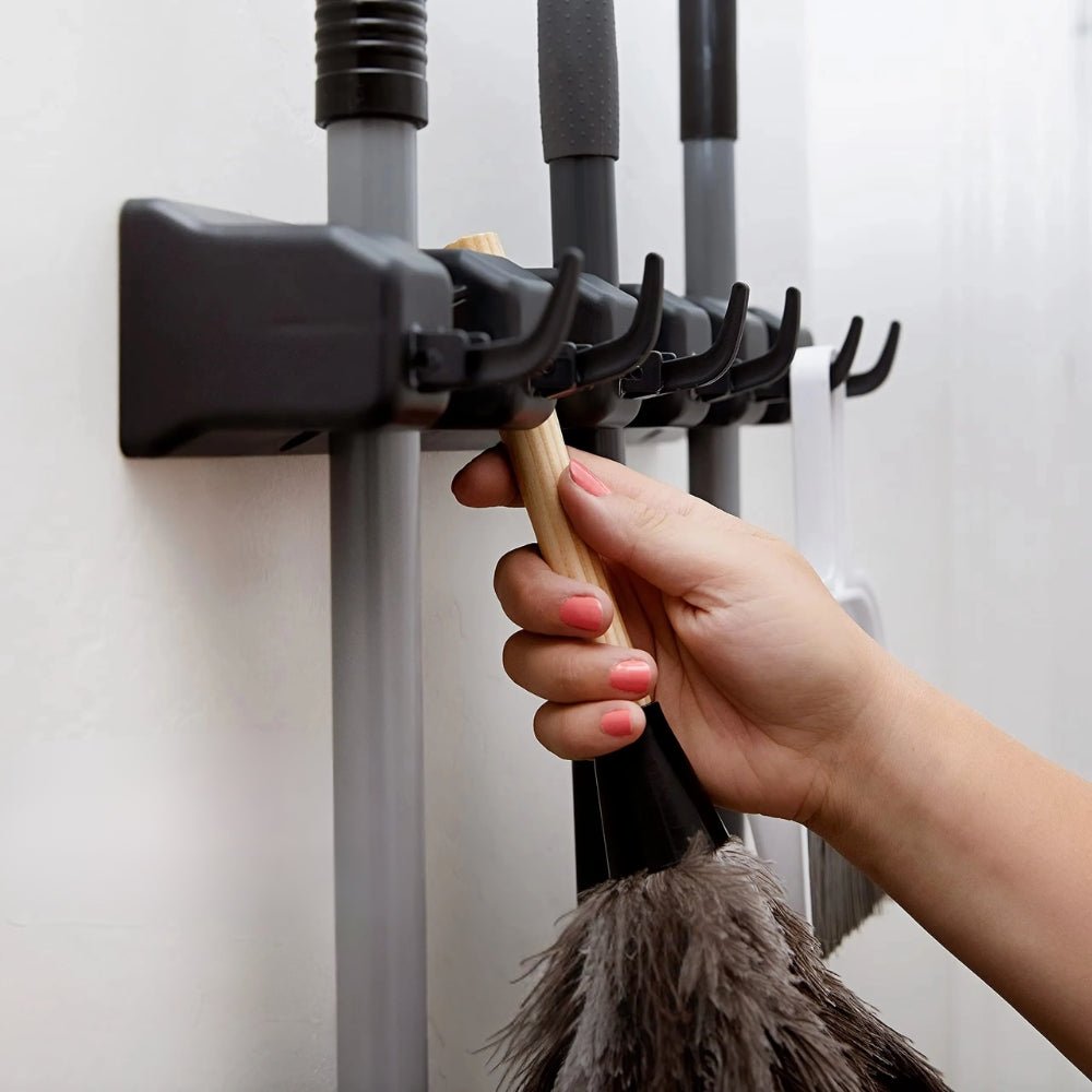 Multi Functional Wall Mounted Mop Holder - Chic Cart