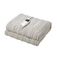 Navy and Beige Electric Heated Sherpa Throw Blanket