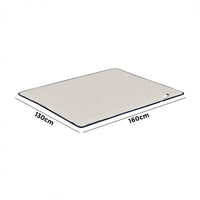 Navy and Beige Electric Heated Sherpa Throw Blanket