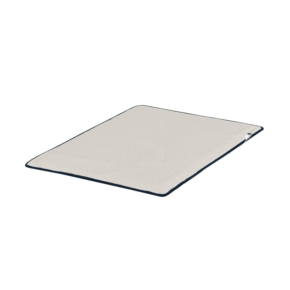 Navy and Beige Electric Heated Sherpa Throw Blanket