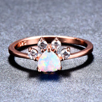 Cute Cat-claw-shaped Rings Fashion Personality Rhinestone