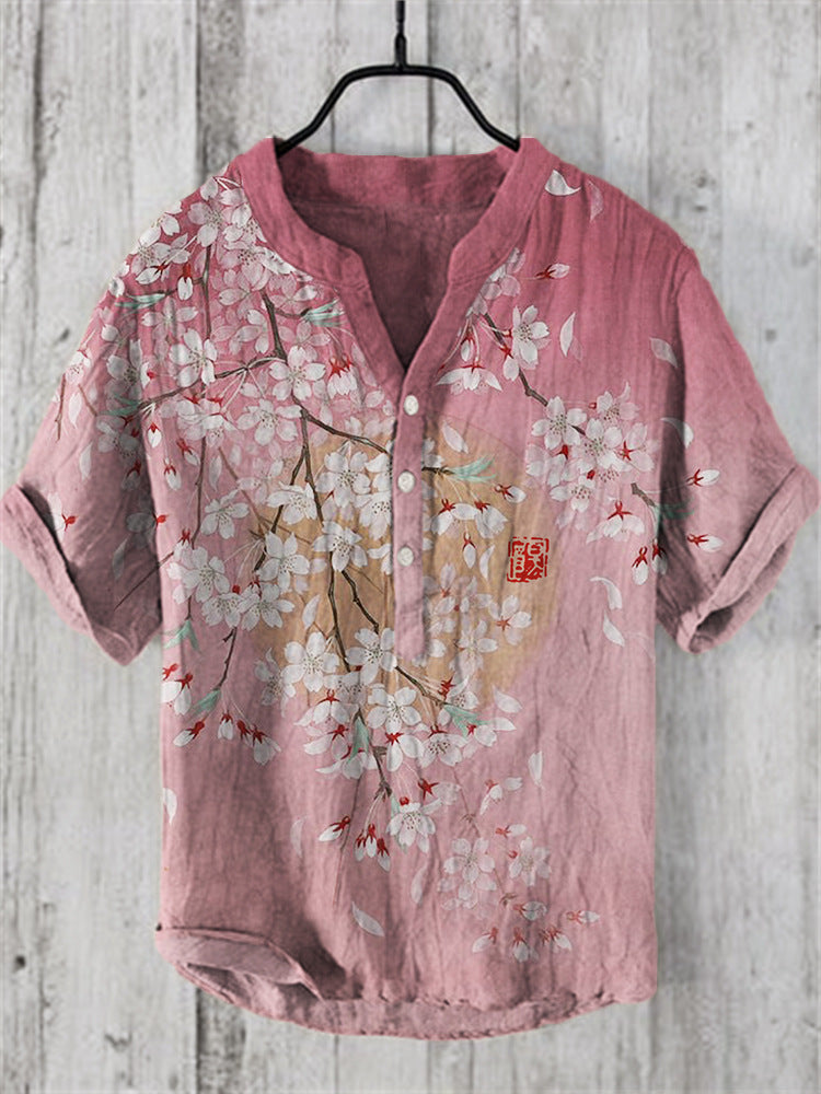 Plus Size Digital Printing Men's Short Sleeve
