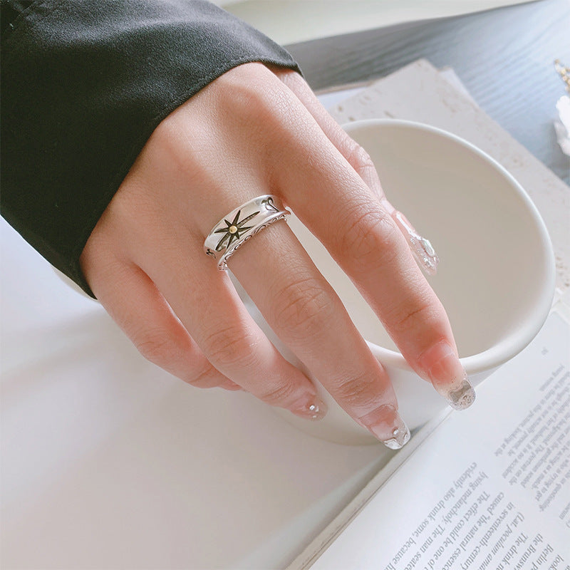 Eight Awn Star Open Adjustable Ring