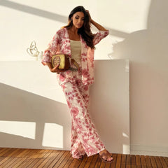 Women's Clothing Printed Long-sleeved Top Suit Fashion