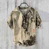 Plus Size Digital Printing Men's Short Sleeve