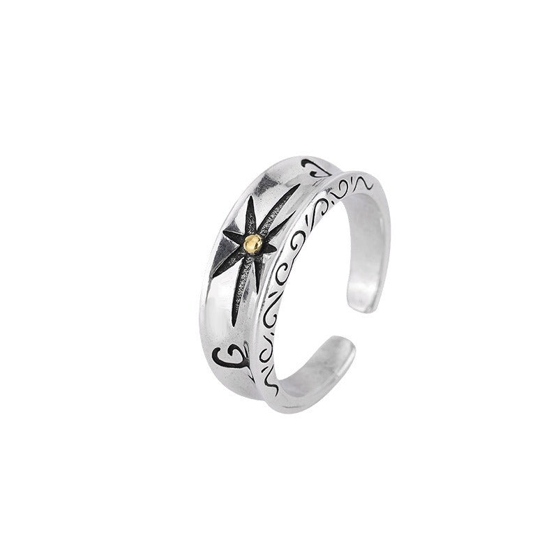 Eight Awn Star Open Adjustable Ring