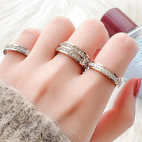 itanium Steel Couple Single And Double Row Diamond Ring