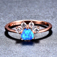 Cute Cat-claw-shaped Rings Fashion Personality Rhinestone