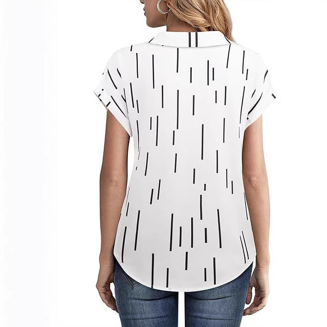 Casual Fashion Trend Stripes Women's Shirt Top
