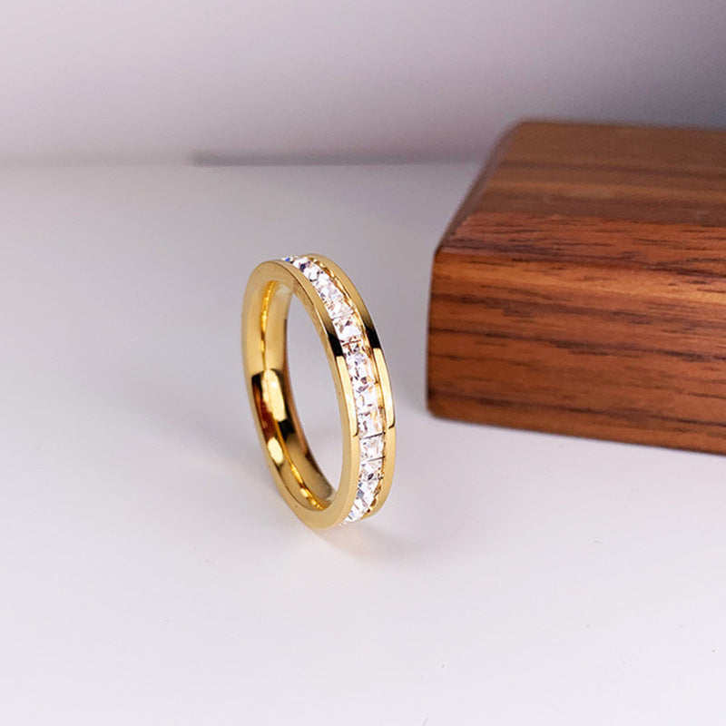 itanium Steel Couple Single And Double Row Diamond Ring