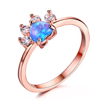 Cute Cat-claw-shaped Rings Fashion Personality Rhinestone