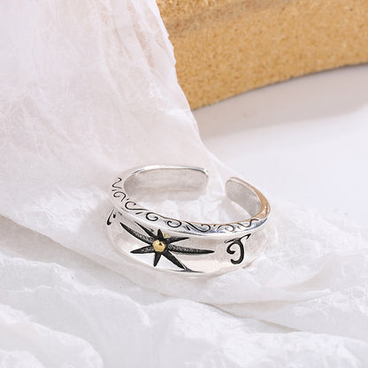 Eight Awn Star Open Adjustable Ring