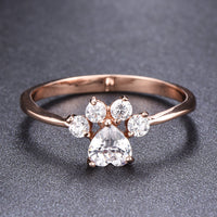 Cute Cat-claw-shaped Rings Fashion Personality Rhinestone