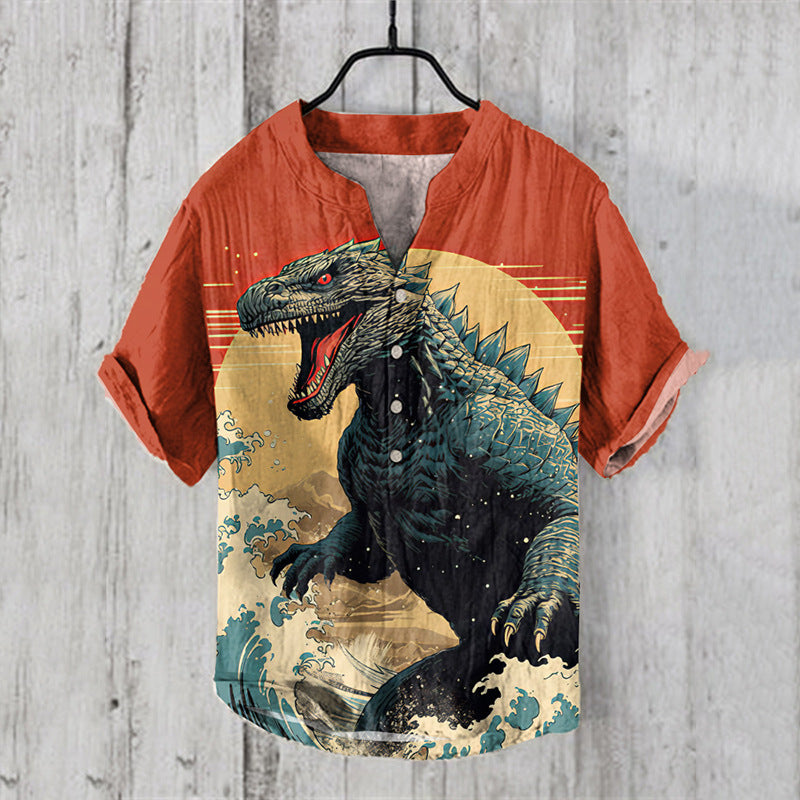 Plus Size Digital Printing Men's Short Sleeve