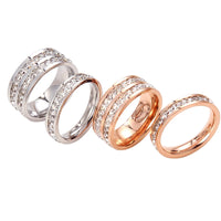 itanium Steel Couple Single And Double Row Diamond Ring