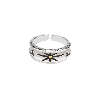 Eight Awn Star Open Adjustable Ring