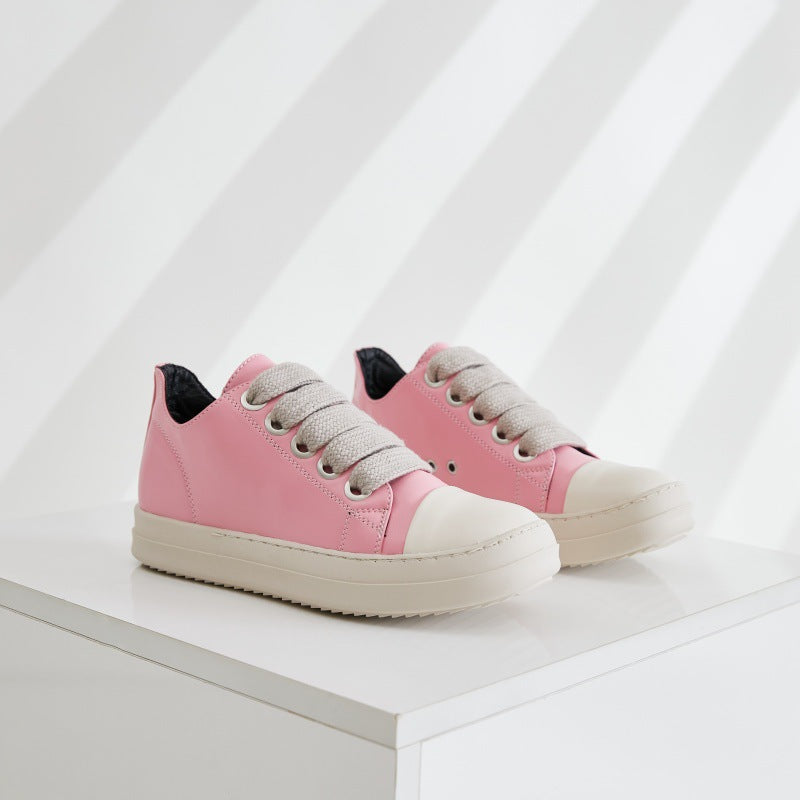Shoelace Thick Bottom Stitching Candy Color Women's Shoes